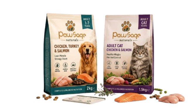 Pawsage product range - dog and cat food